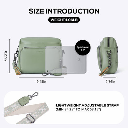 POIUGOYA Leather Crossbody Bag for Women Travel Purse Built-In RFID Wallet