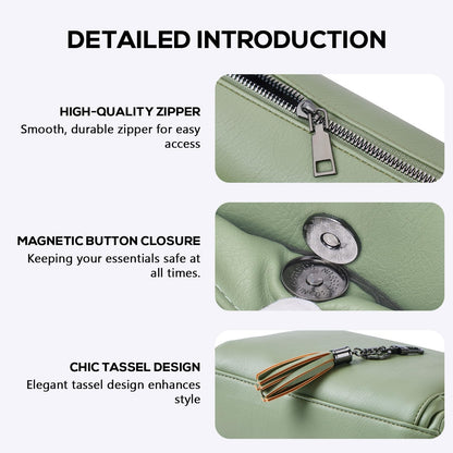 POIUGOYA Leather Crossbody Bag for Women Travel Purse Built-In RFID Wallet