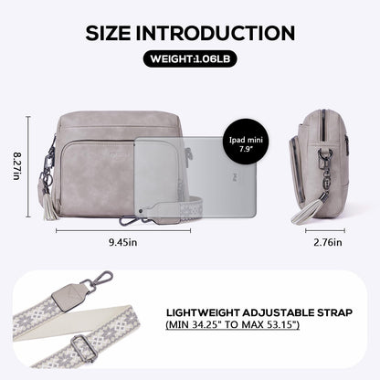 POIUGOYA Leather Crossbody Bag for Women Travel Purse Built-In RFID Wallet