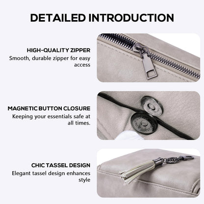 POIUGOYA Leather Crossbody Bag for Women Travel Purse Built-In RFID Wallet