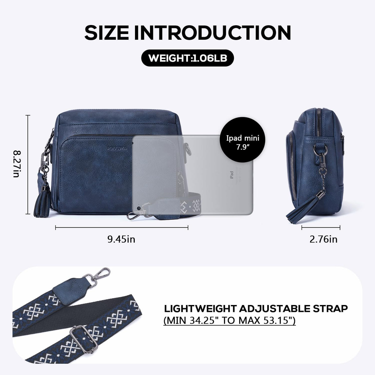 POIUGOYA Leather Crossbody Bag for Women Travel Purse Built-In RFID Wallet