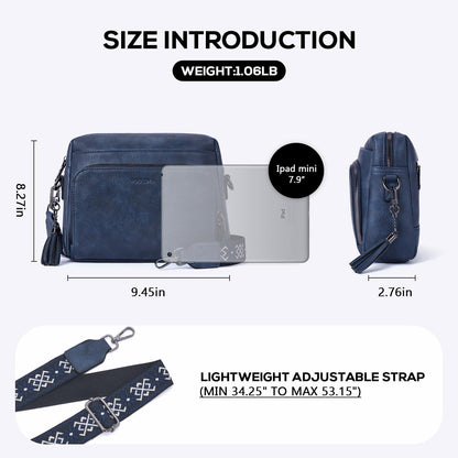 POIUGOYA Leather Crossbody Bag for Women Travel Purse Built-In RFID Wallet