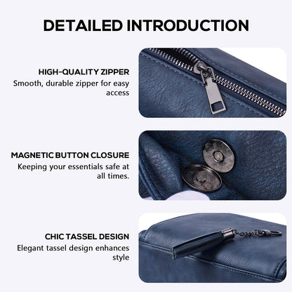 POIUGOYA Leather Crossbody Bag for Women Travel Purse Built-In RFID Wallet