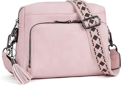 POIUGOYA Leather Crossbody Bag for Women Travel Purse Built-In RFID Wallet