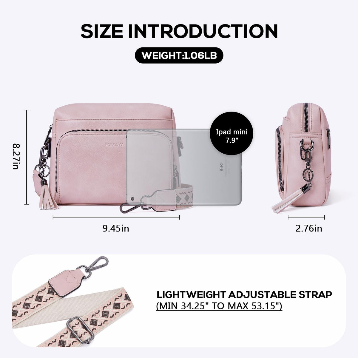 POIUGOYA Leather Crossbody Bag for Women Travel Purse Built-In RFID Wallet