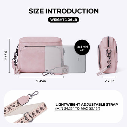 POIUGOYA Leather Crossbody Bag for Women Travel Purse Built-In RFID Wallet