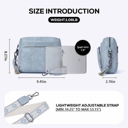 POIUGOYA Leather Crossbody Bag for Women Travel Purse Built-In RFID Wallet