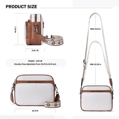 POIUGOYA Leather Crossbody Bag for Women Travel Purse Built-In RFID Wallet