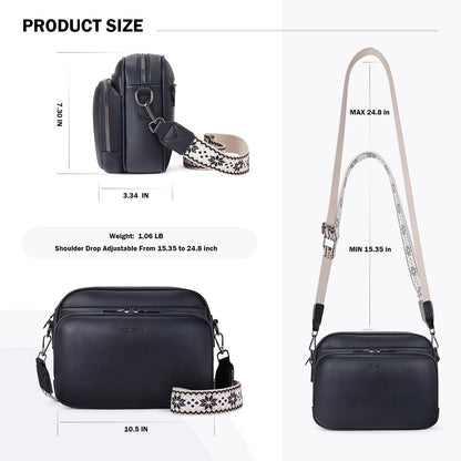 POIUGOYA Leather Crossbody Bag for Women Travel Purse Built-In RFID Wallet
