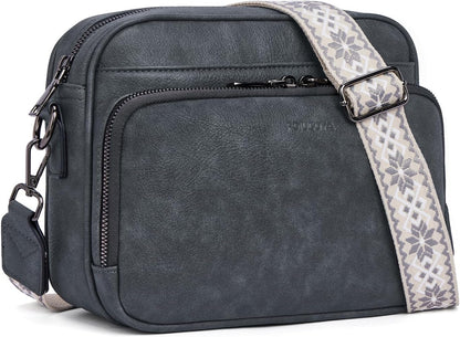 POIUGOYA Leather Crossbody Bag for Women Travel Purse Built-In RFID Wallet