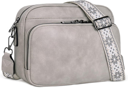 POIUGOYA Leather Crossbody Bag for Women Travel Purse Built-In RFID Wallet