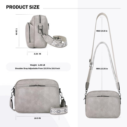 POIUGOYA Leather Crossbody Bag for Women Travel Purse Built-In RFID Wallet