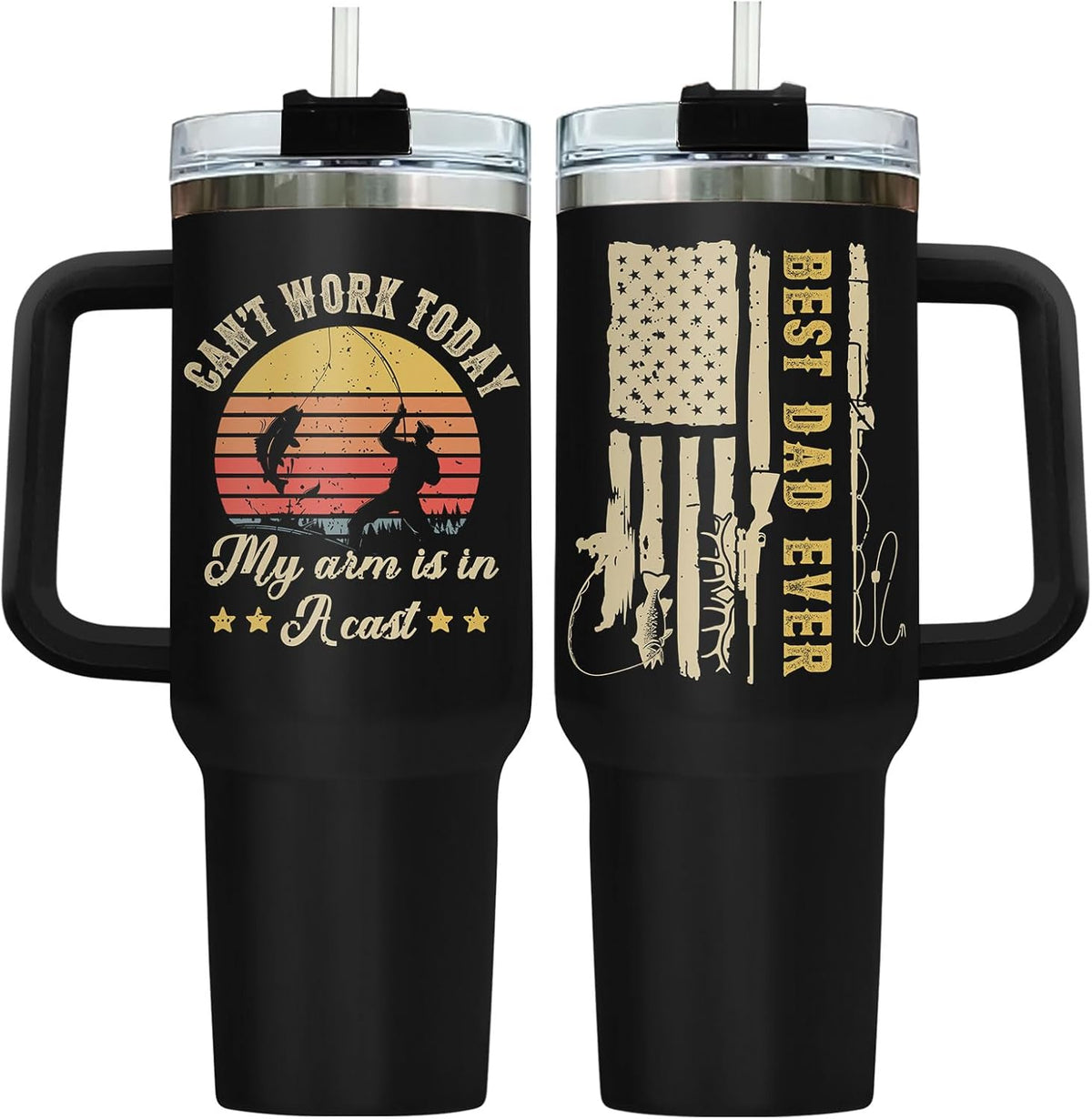 Dad Dadman Funny 40 oz Tumbler with Handle, Funny Dad Gift