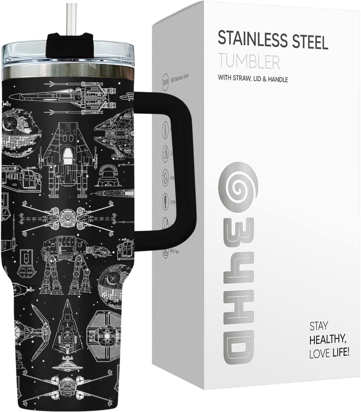 Dad Dadman Funny 40 oz Tumbler with Handle, Funny Dad Gift