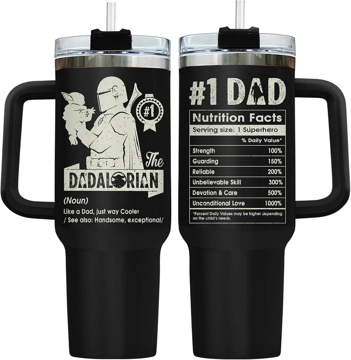 Dad Dadman Funny 40 oz Tumbler with Handle, Funny Dad Gift