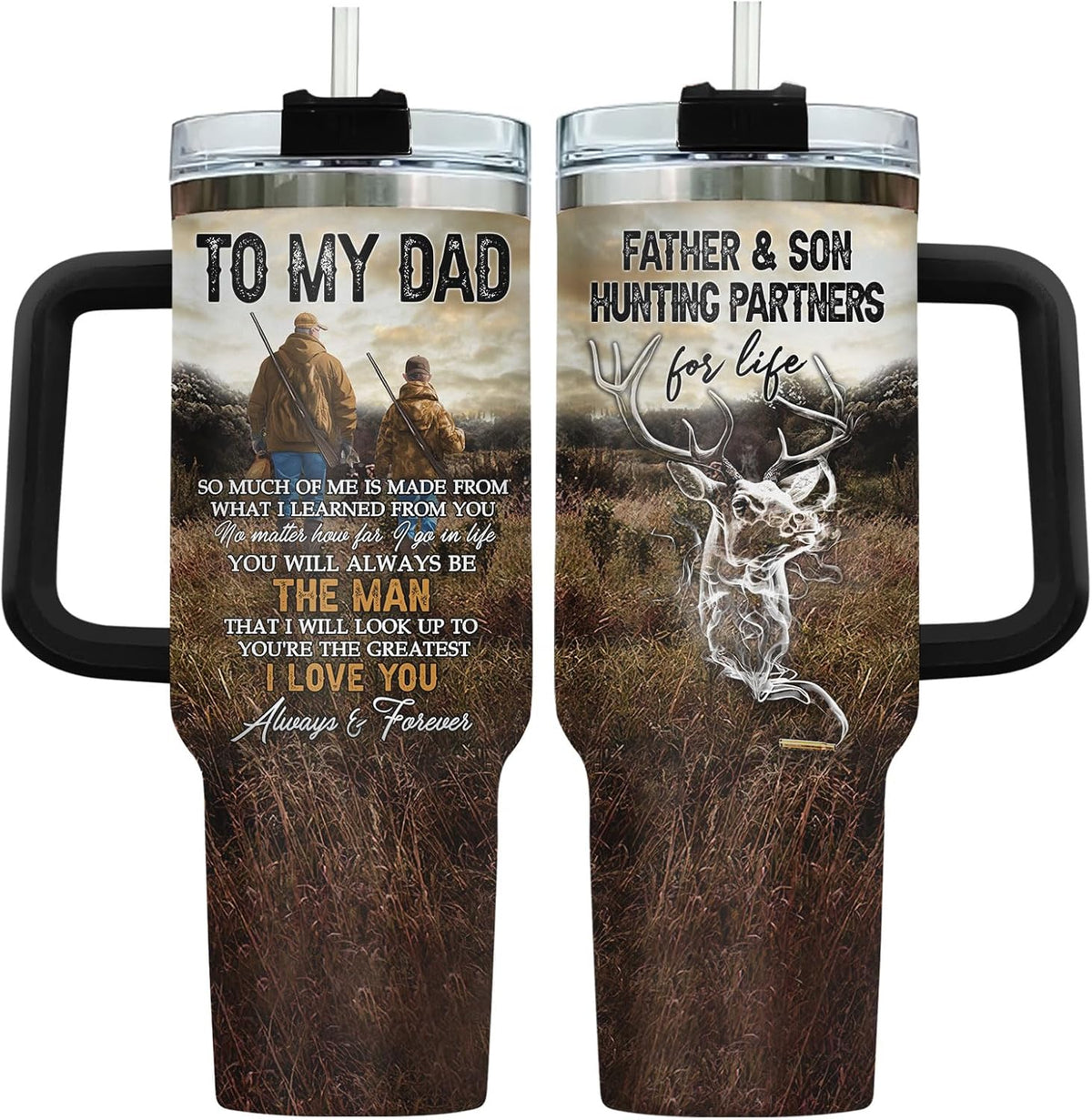 Dad Dadman Funny 40 oz Tumbler with Handle, Funny Dad Gift