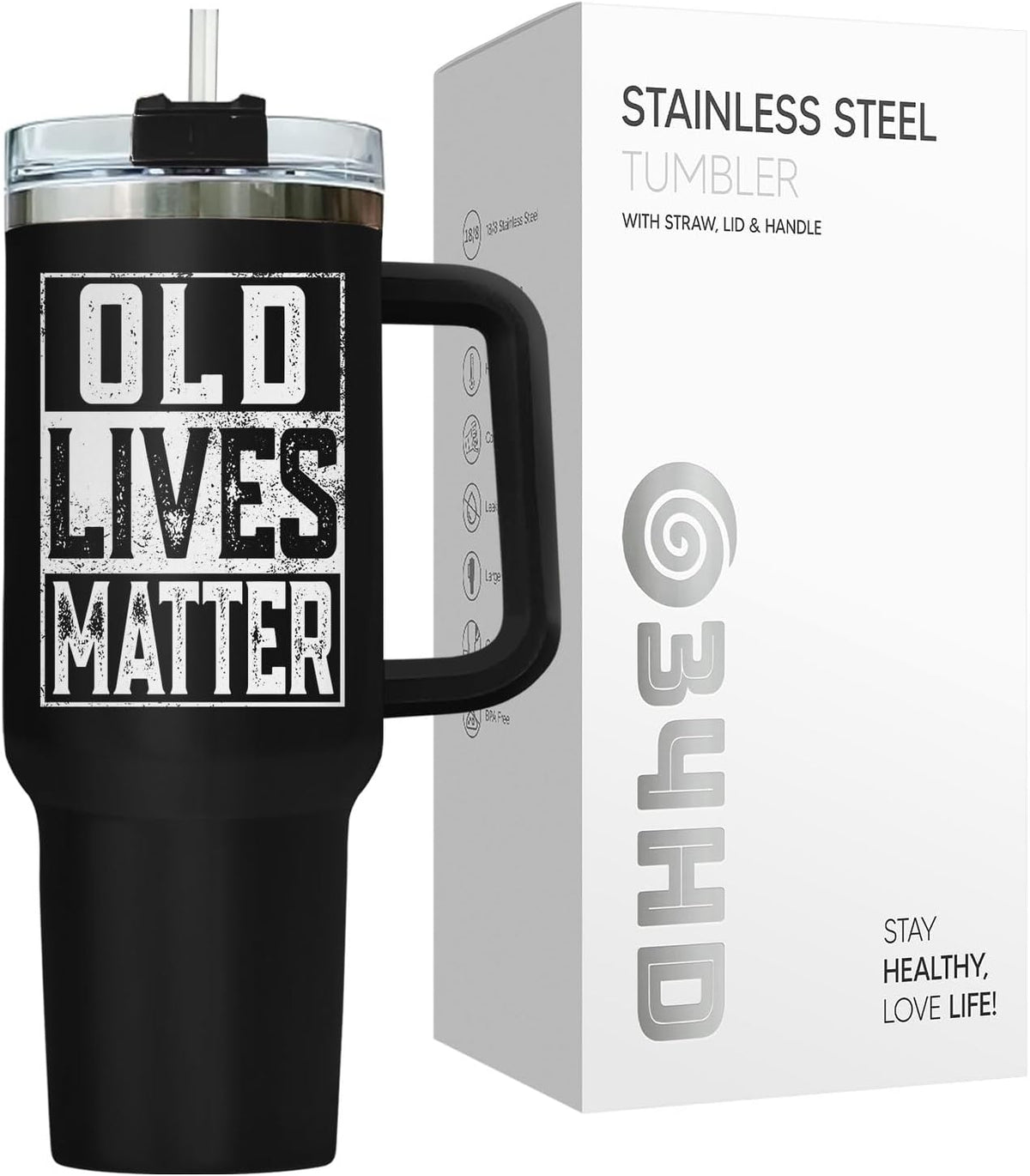 Dad Dadman Funny 40 oz Tumbler with Handle, Funny Dad Gift