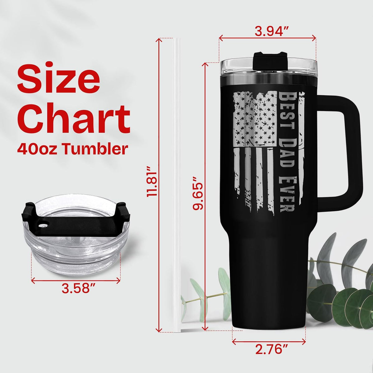 Dad Dadman Funny 40 oz Tumbler with Handle, Funny Dad Gift