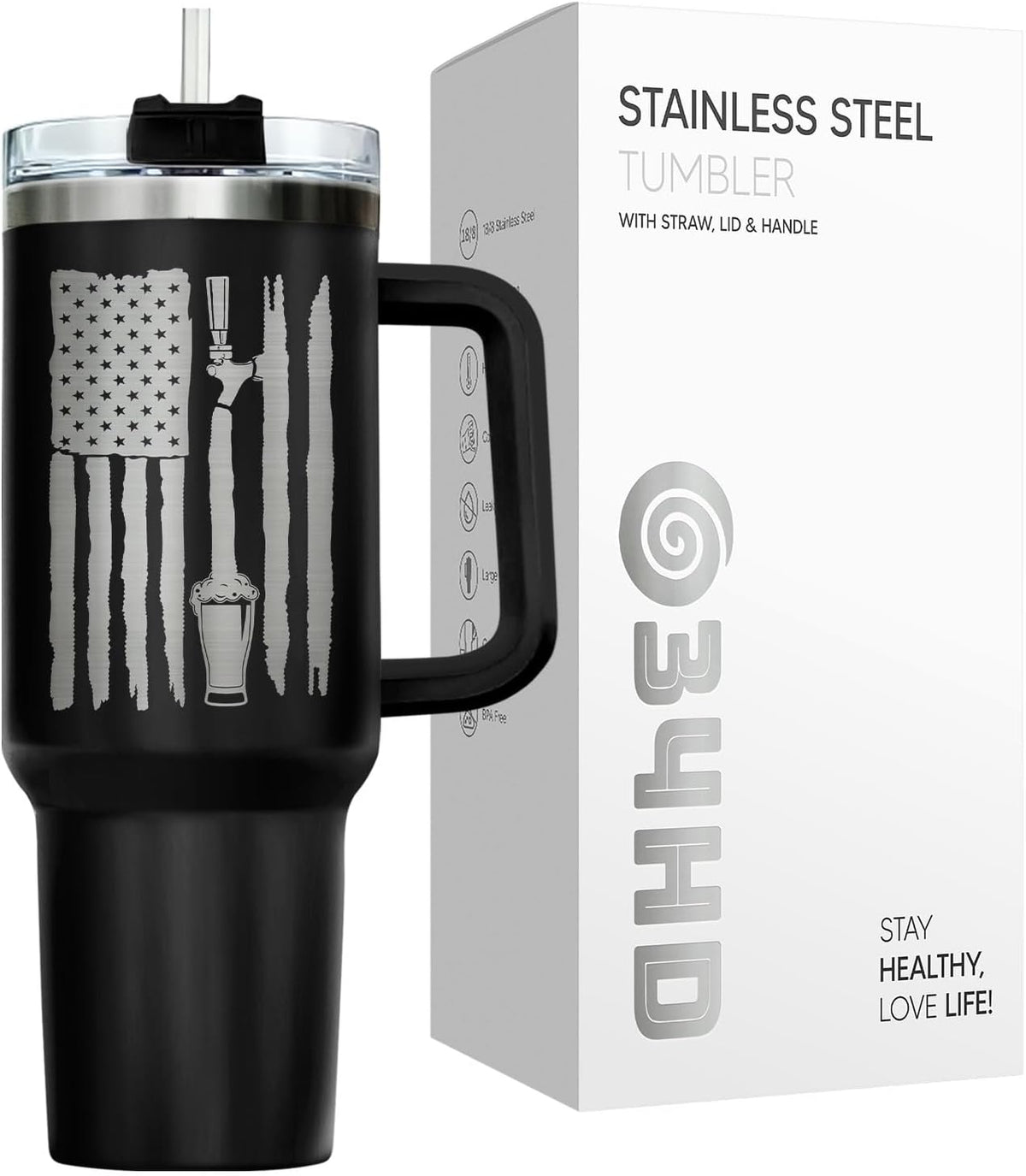 Dad Dadman Funny 40 oz Tumbler with Handle, Funny Dad Gift