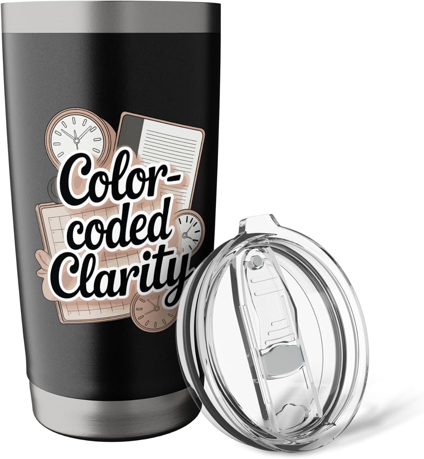Color-Coded Clarity Funny Planner And Organizer Stainless Steel Insulated Tumbler