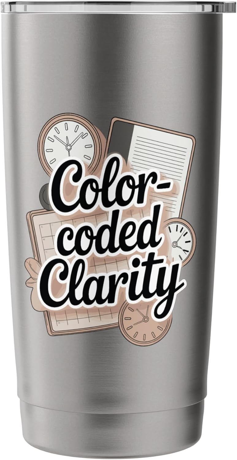 Color-Coded Clarity Funny Planner And Organizer Stainless Steel Insulated Tumbler