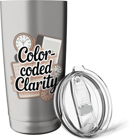 Color-Coded Clarity Funny Planner And Organizer Stainless Steel Insulated Tumbler