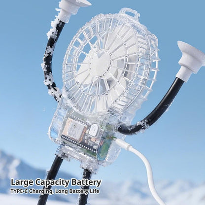 2026 New Portable Mini Fan with Flexible Suction Cup Tripod - 3-Speed Rechargeable Personal Fan for Baby Stroller, Car Seat & Office | 4-Leg Wrap-around Fans with Silicone Suction Cups (Black)