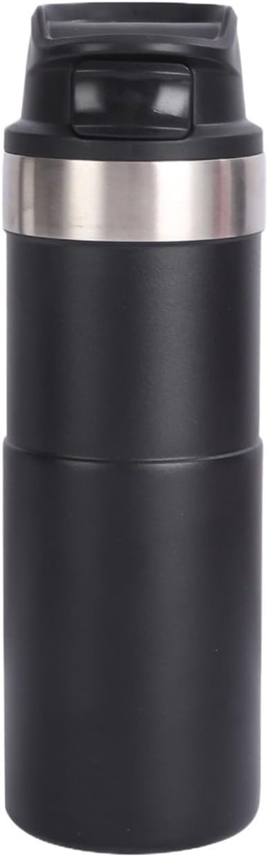 500ml Classic Trigger Action Travel Coffee Mug 16OZ Double Wall Cup Insulated Sports Portable Bottle(Black)