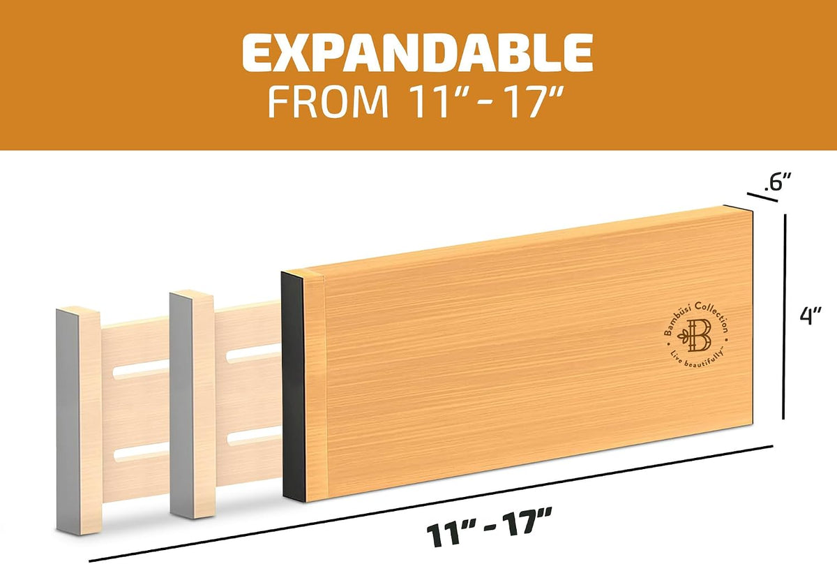 6-Pack Drawer Dividers 6-Inch High Dresser Drawer Organizer 11.5 to 17 Inch