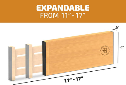 6-Pack Drawer Dividers 6-Inch High Dresser Drawer Organizer 11.5 to 17 Inch