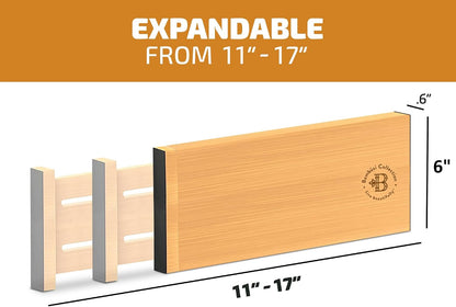 6-Pack Drawer Dividers 6-Inch High Dresser Drawer Organizer 11.5 to 17 Inch