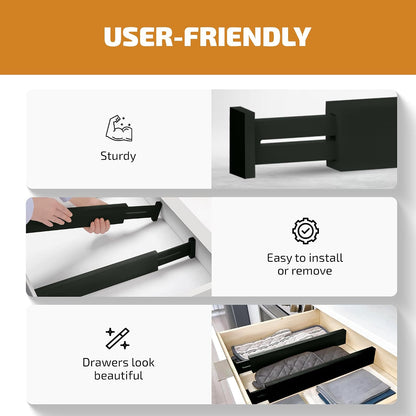 6-Pack Drawer Dividers 6-Inch High Dresser Drawer Organizer 11.5 to 17 Inch