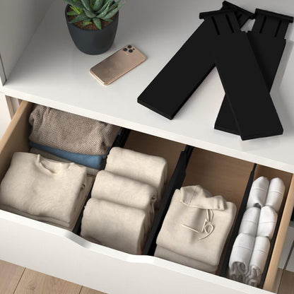 6-Pack Drawer Dividers 6-Inch High Dresser Drawer Organizer 11.5 to 17 Inch