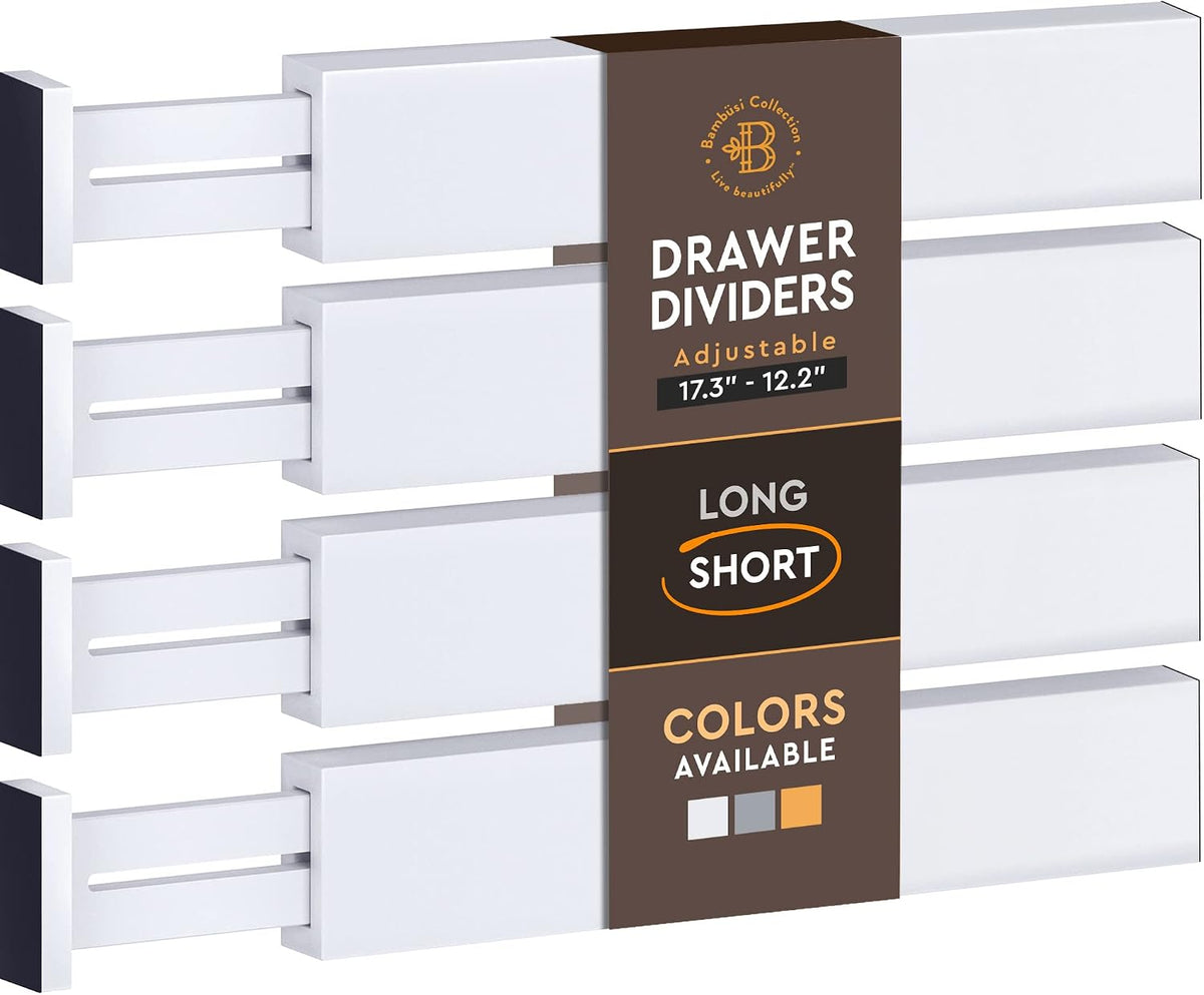 6-Pack Drawer Dividers 6-Inch High Dresser Drawer Organizer 11.5 to 17 Inch