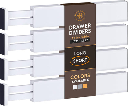 6-Pack Drawer Dividers 6-Inch High Dresser Drawer Organizer 11.5 to 17 Inch