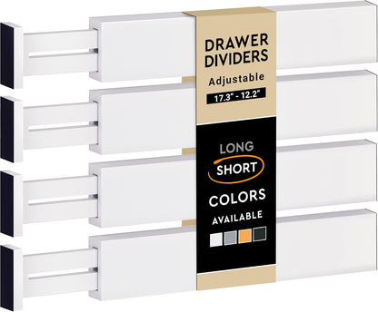 6-Pack Drawer Dividers 6-Inch High Dresser Drawer Organizer 11.5 to 17 Inch