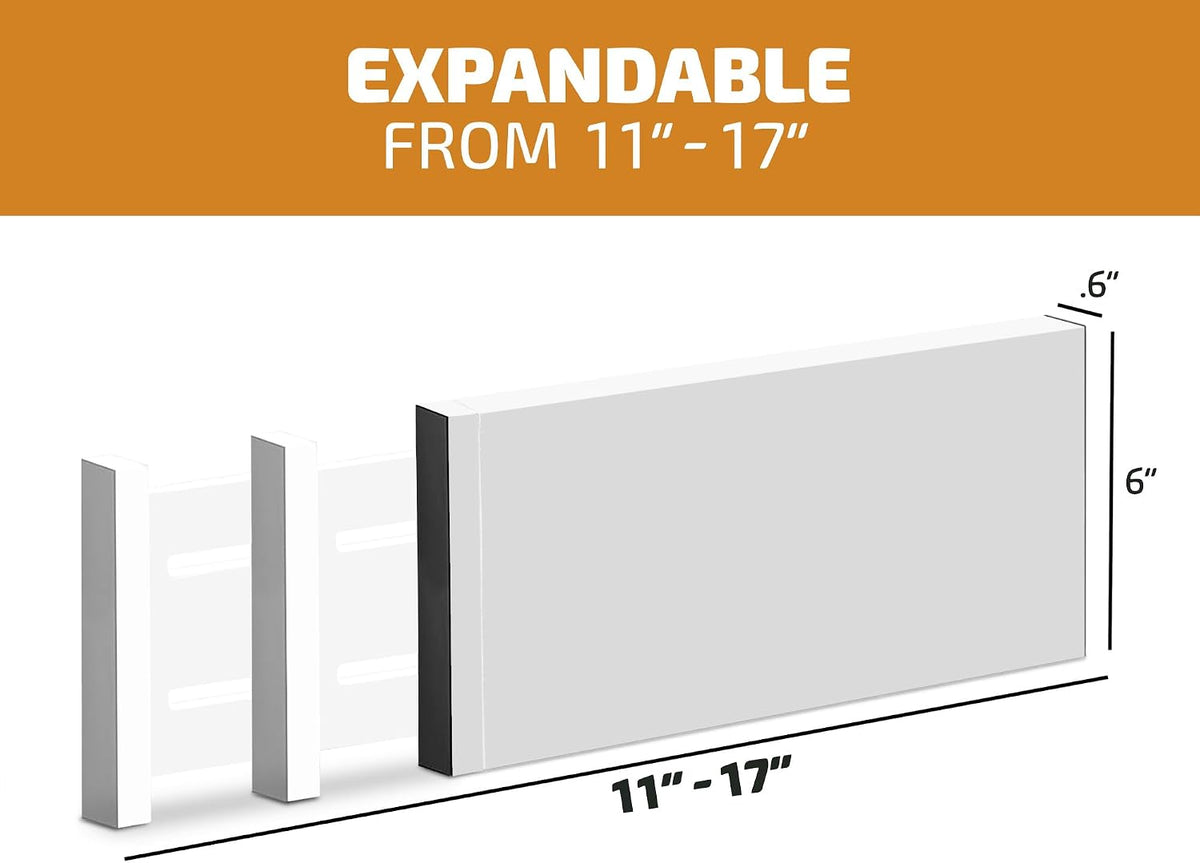 6-Pack Drawer Dividers 6-Inch High Dresser Drawer Organizer 11.5 to 17 Inch