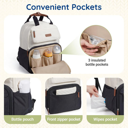 Diaper Bag Backpack Travel Baby Bag with Changing Pad for Mom Dad