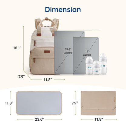 Diaper Bag Backpack Travel Baby Bag with Changing Pad for Mom Dad