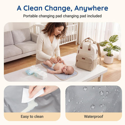 Diaper Bag Backpack Travel Baby Bag with Changing Pad for Mom Dad