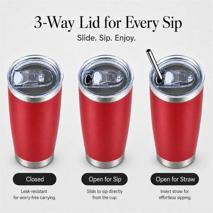 20oz Stainless Steel Insulated Tumblers Bulk, Navy Blue, 8 Pack | Double Wall Vacuum Travel Mug, BPA Lid, Straight & Curved Straws+Brush, Hot & Cold Drinks, Individually Package, Bulk