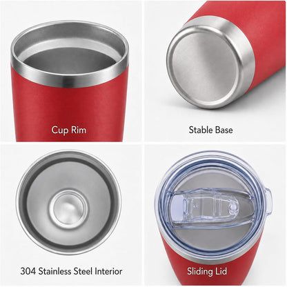 20oz Stainless Steel Insulated Tumblers Bulk, Navy Blue, 8 Pack | Double Wall Vacuum Travel Mug, BPA Lid, Straight & Curved Straws+Brush, Hot & Cold Drinks, Individually Package, Bulk