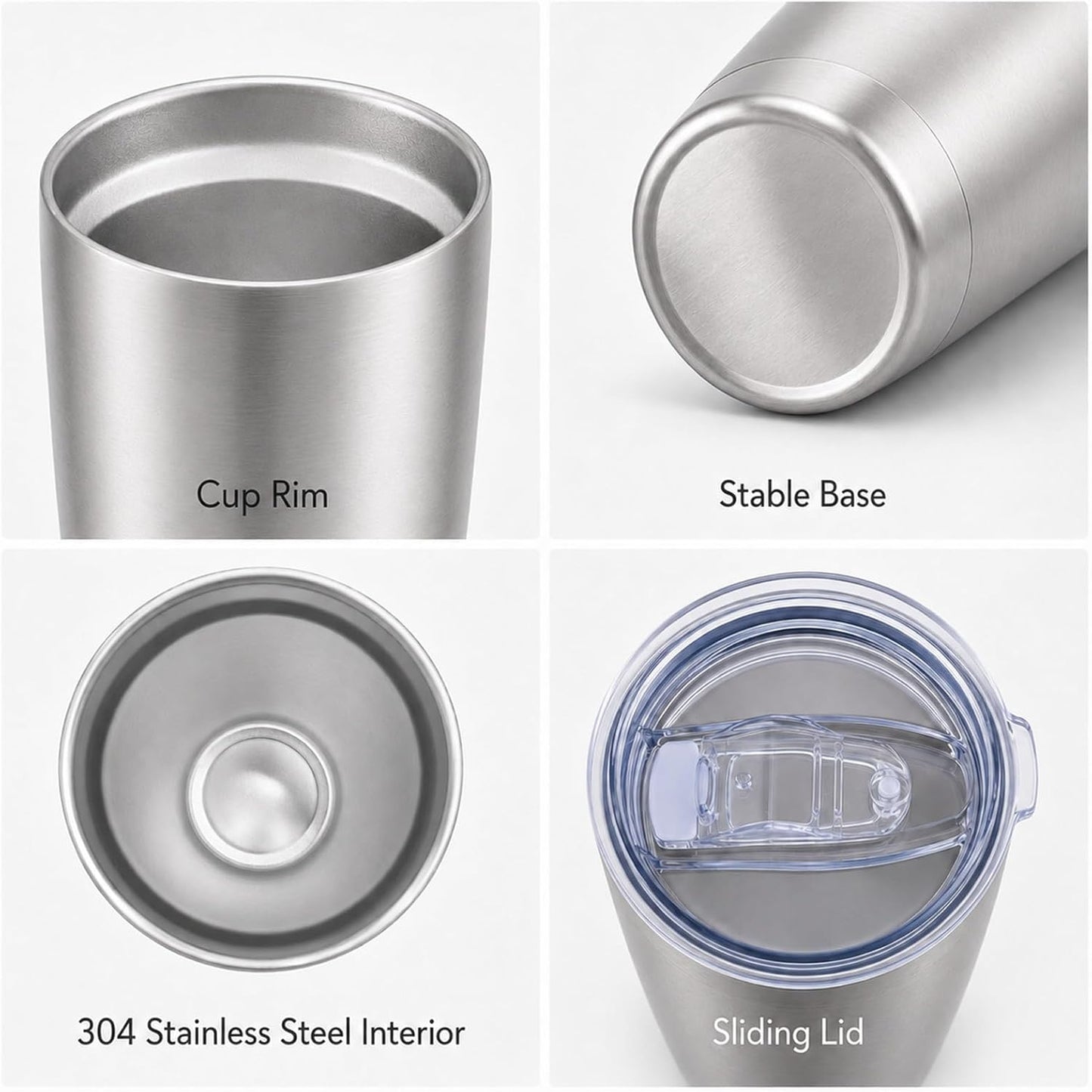 20oz Stainless Steel Insulated Tumblers Bulk, Navy Blue, 8 Pack | Double Wall Vacuum Travel Mug, BPA Lid, Straight & Curved Straws+Brush, Hot & Cold Drinks, Individually Package, Bulk