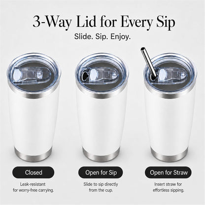 20oz Stainless Steel Insulated Tumblers Bulk, Navy Blue, 8 Pack | Double Wall Vacuum Travel Mug, BPA Lid, Straight & Curved Straws+Brush, Hot & Cold Drinks, Individually Package, Bulk