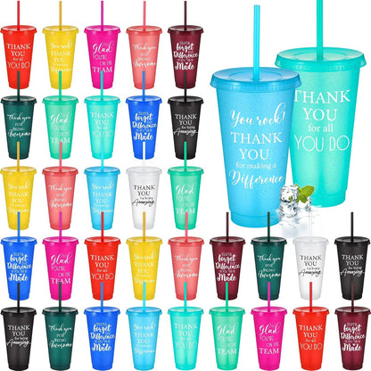 36 Pcs Appreciation Graduation Gifts Bulk for Graduation Party Favors of 2026, Thank You Tumbler Cups with Lids and Straws, Appreciation Gifts for Teachers, Nurses, Employees (Mixed Colors)