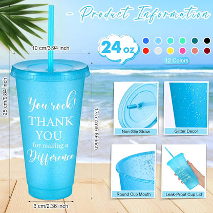 36 Pcs Appreciation Graduation Gifts Bulk for Graduation Party Favors of 2026, Thank You Tumbler Cups with Lids and Straws, Appreciation Gifts for Teachers, Nurses, Employees (Mixed Colors)