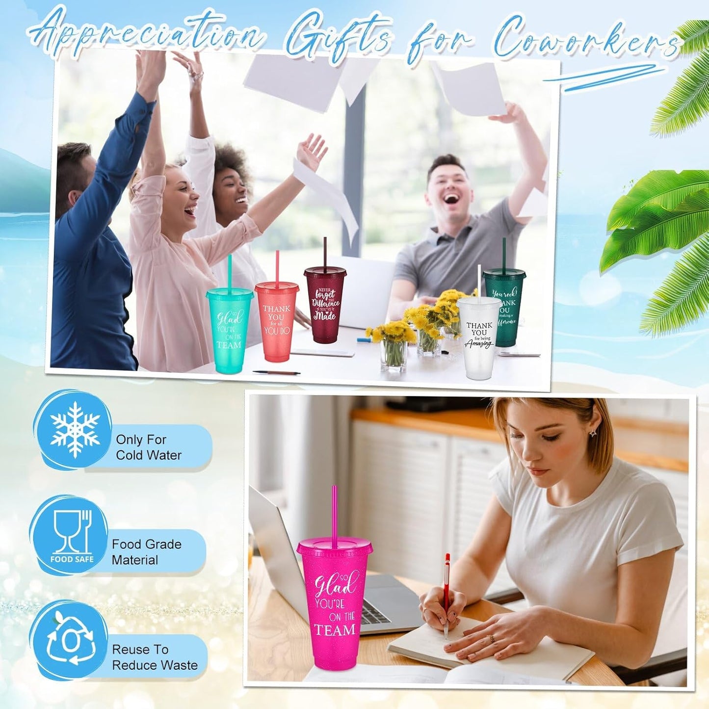 36 Pcs Appreciation Graduation Gifts Bulk for Graduation Party Favors of 2026, Thank You Tumbler Cups with Lids and Straws, Appreciation Gifts for Teachers, Nurses, Employees (Mixed Colors)