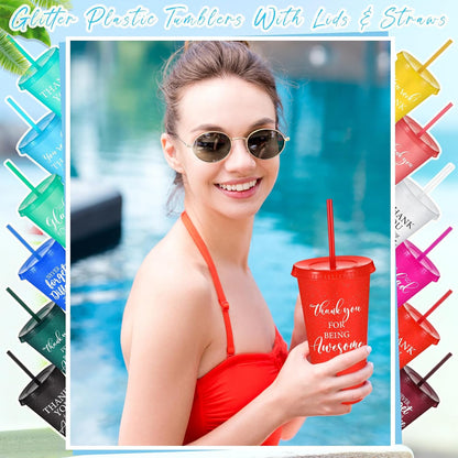 36 Pcs Appreciation Graduation Gifts Bulk for Graduation Party Favors of 2026, Thank You Tumbler Cups with Lids and Straws, Appreciation Gifts for Teachers, Nurses, Employees (Mixed Colors)
