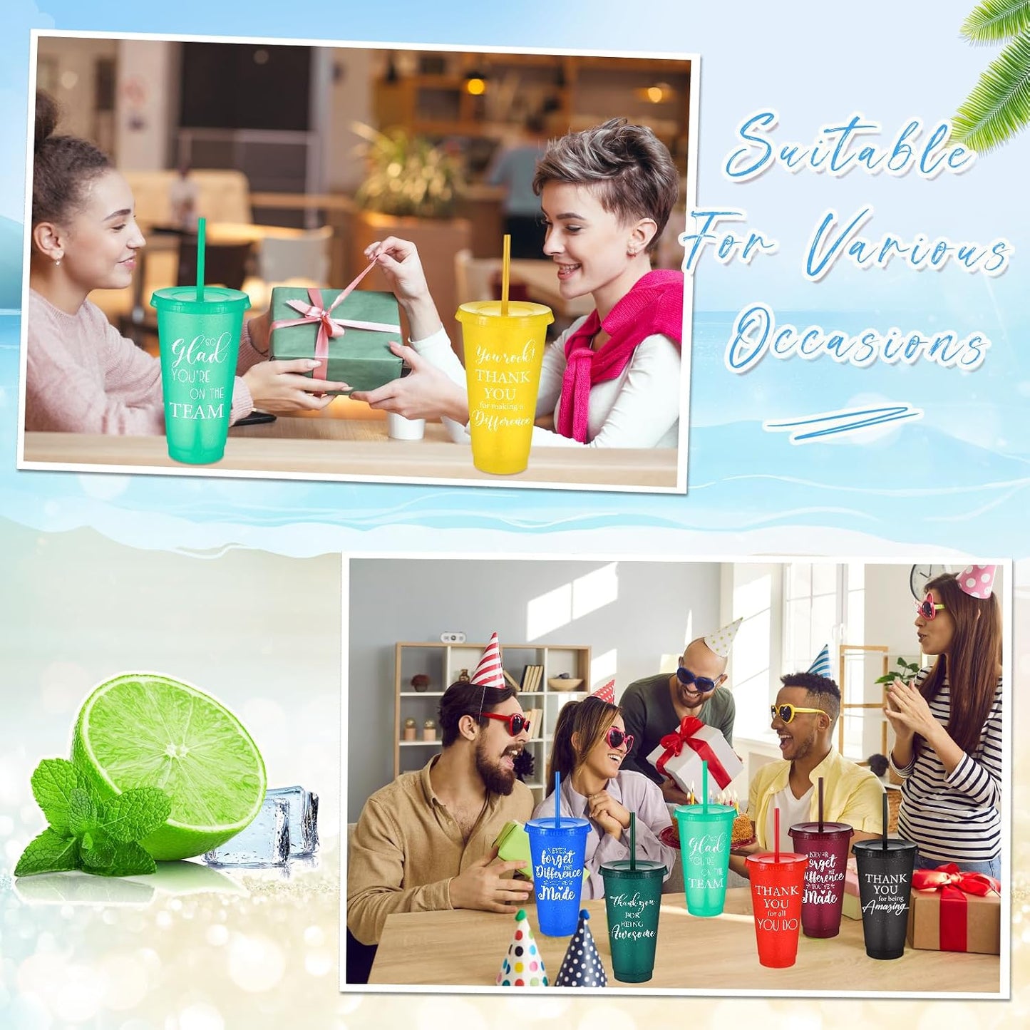 36 Pcs Appreciation Graduation Gifts Bulk for Graduation Party Favors of 2026, Thank You Tumbler Cups with Lids and Straws, Appreciation Gifts for Teachers, Nurses, Employees (Mixed Colors)