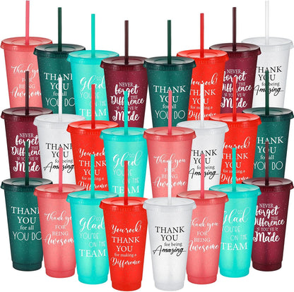 36 Pcs Appreciation Graduation Gifts Bulk for Graduation Party Favors of 2026, Thank You Tumbler Cups with Lids and Straws, Appreciation Gifts for Teachers, Nurses, Employees (Mixed Colors)